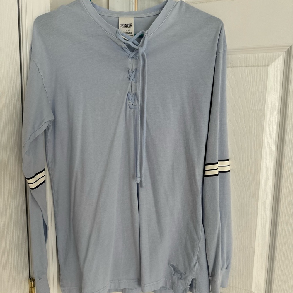 Victoria's Secret Blue Long Sleeve Tee with Hood